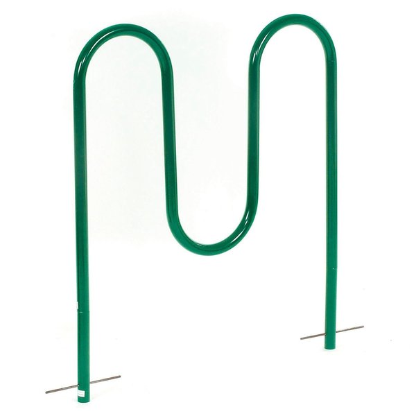 Global Industrial Wave Bike Rack, Green, Below Ground Mount, 5-Bike Capacity 652777GGN